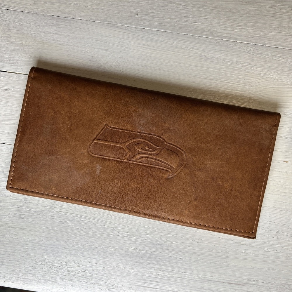 NFL Seattle Seahawks Genuine Leather Embossed Checkbook Cover 1401 - Picture 4 of 5